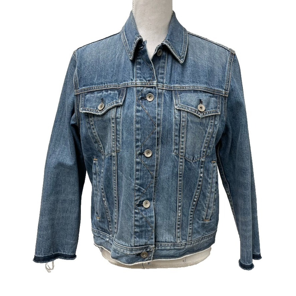 Rag & Bone Oversize Jean Jacket Womens Small‎ Blue Denim Made In USA Cotton
